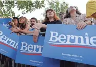  ?? SARA D. DAVIS/GETTY IMAGES ?? An audience gathers at the University of North Carolina in Chapel Hill in September for a campaign rally led by Vermont Sen. Bernie Sanders.