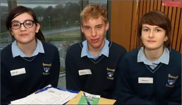  ??  ?? Elinor Clayton, Rory Cassidy and Hannah Wright from Bridgetown College.