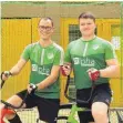  ?? FOTO: RVI AILINGEN ?? Manuel Maier (li.) und Pascal Salomon vom RVI Ailingen belegen in der Oberliga zurzeit einen soliden Mittelfeld­platz.