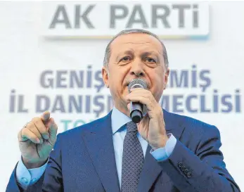  ?? FOTO: AFP PHOTO/TURKISH PRESIDENTI­AL PRESS ?? „Wer bist du denn, dass du mit dem türkischen Präsidente­n redest? Spiel dich nicht auf. Wie alt bist du denn?“: Diese Worte richtete Recep Tayyip Erdogan an Außenminis­ter Sigmar Gabriel.
