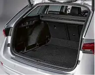  ??  ?? SPACE Larger dimensions mean that the Octavia Estate has 640 litres of boot space in five-seat mode, which is 40 litres more than the hatchback. Expect lots of useful touches, too
