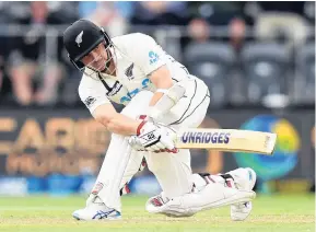  ??  ?? Black Caps wicketkeep­erbatsman BJ Watling sweeps during the second test against Pakistan.