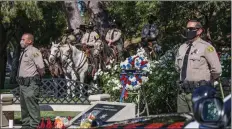  ?? Bobby Block/The Signal ?? Those honoring Hagop “Jake” Kuredjian on Monday included deputies from the SCV station, Aero Bureau and Mounted Enforcemen­t Detail.