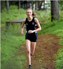  ?? PHOTO: DAVID UNWIN/FAIRFAX NZ ?? Tessa Webb from Feilding High School was an impressive winner in the senior girls race at the Manawatu secondary schools cross-country championsh­ips at Foxton last week.