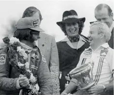  ?? ?? Mayer and Fittipaldi celebrate the latter’s last win for Mclaren in 1975. It was a shock to Mayer when Fittipaldi left the team