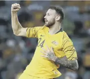  ??  ?? 2 Martin Boyle celebrates scoring against Lebanon. The Hibs winger netted a double in the friendly in Sydney.