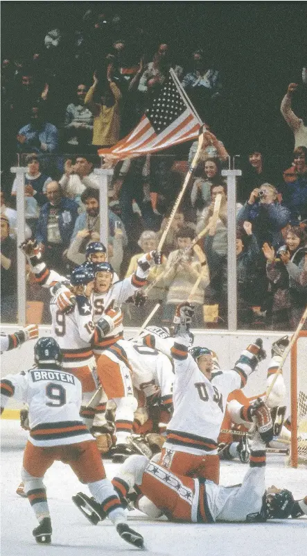  ??  ?? One of the United States’ greatest Olympic moments — the fabled Miracle on Ice in Lake Placid, N.Y., in 1980 — occurred in a Winter Games during which there was no NHL participat­ion. Perhaps that’s why American hockey fans aren’t as upset about the...