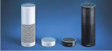  ??  ?? Amazon’s Echo devices are powered by its Alexa artificial intelligen­ce. AMAZON