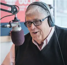  ??  ?? “Waking up to Rick’s voice is like settling into an easy chair,” says Gloria Macarenko, Rick Cluff’s colleague at CBC Radio in Vancouver.