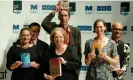  ?? ?? Levy (left) in 2012 with fellow Man Booker shortliste­d authors Tan Twan Eng, Hilary Mantel, Will Self, Alison Moore and Jeet Thayil. Photograph: Luke MacGregor/Reuters