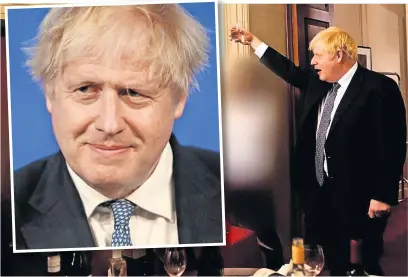  ?? ?? Cheers The now infamous picture of Prime Minister Boris Johnson at a gathering in 10 Downing Street