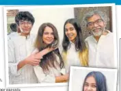  ??  ?? (L to R) Ruhi’s family — brother Rayyan Wasi, mum Gurpreet Kaur Wasi and dad Ahmad Wasi — remained connected with her through long video calls