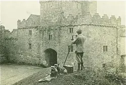  ??  ?? Eagle Tower, the original main entrance on the east side, with the 9th Duke