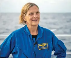  ??  ?? Kathy Sullivan, America’s first female spacewalke­r, also became the first woman to reach the deepest known point of the ocean.