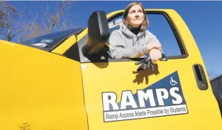  ?? JAMES WALLACE PHOTOS/RICHMOND TIMES-DISPATCH VIA AP ?? Susan Revere, executive director of RAMPS (Ramp Access Made Possible by Students), has been with the organizati­on since 2007.