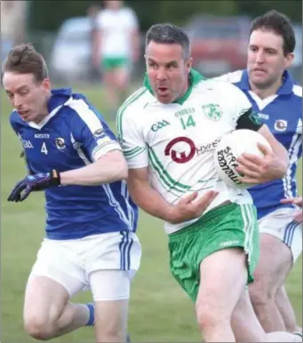  ??  ?? Niall Mooney was prominent in St Patrick’s vital win over Dunshaughl­in last week.