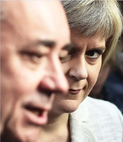  ??  ?? Crown of thorns: Salmond gave Sturgeon her power, but will he now be the reason she loses it?