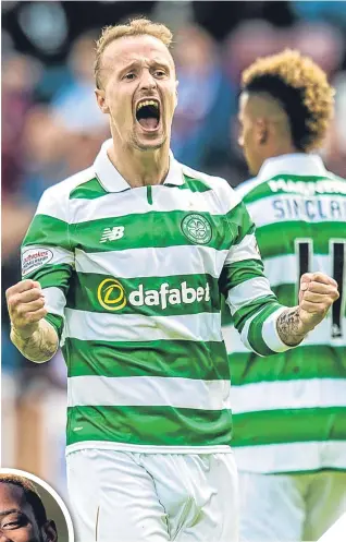  ??  ?? Leigh Griffiths is determined to outshine Moussa Dembele (inset) in the scoring stakes this season.