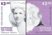  ??  ?? New Zealand Post’s latest stamp featuring Kate Sheppard.