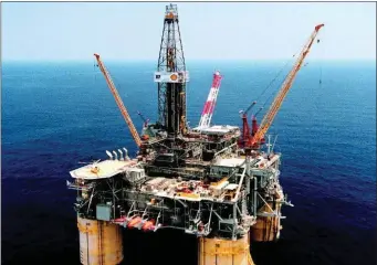  ?? Stock Image ?? A north sea oil rig. Provident Resources, which is involved in oil exploratio­n operations off the Kerry Coast, has issued a warning about its dwindling operating capital.