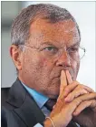  ?? NEIL HALL/GETTY IMAGES ?? A deal for MediaMonks would mark Martin Sorrell’s first acquisitio­n since he left the world’s largest ad firm in April. It would also mean duelling with his former employer, WPP.
