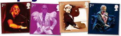  ??  ?? HONOUR: A Mail on Sunday interpreta­tion of how the stamps commemorat­ing Sir Elton’s career could look