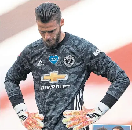  ??  ?? Man United keeper David De Gea shows his despair at full-time.