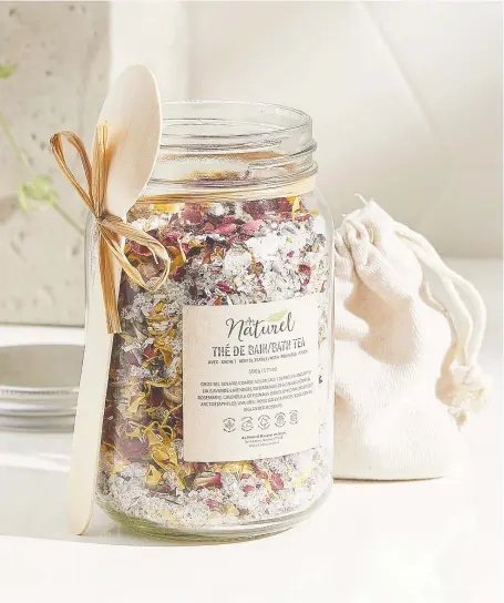  ??  ?? Flower essence bath tea by Au Naturel is popular with consumers who “want to feel like they’re living in a softer, nicer world that cares.”