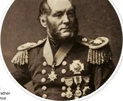  ??  ?? ABOVE: Leopold Heath (pictured as an admiral in 1873), took part in the attack on Lagos and later served on the east coast of Africa