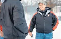  ?? KYLE TELECHAN/POST-TRIBUNE ?? Calumet Region Little League president Tracy Brough laughs during a visit to Buck Weaver Memorial Field in Gary on Monday.