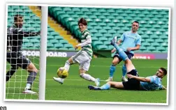  ?? ?? Lethal weapon: Furuhashi scores the first goal of his hat-trick against Dundee back in August