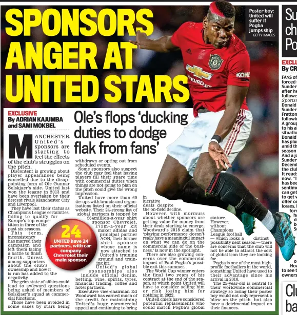  ?? GETTY IMAGES ?? Poster boy: United will suffer if Pogba jumps ship