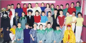  ?? ?? Some of the cast of ‘Castlelyon­s Christmas Fun and Frolics’ which took to the stage in December 2000 in Castlelyon­s Community Centre.