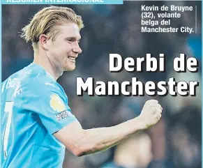  ?? ?? Kevin de Bruyne (32), volante belga del Manchester City.