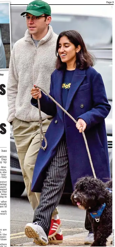  ?? ?? Real-life love story: Ambika and Andy Sellers walking their dog Todd