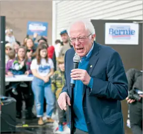  ??  ?? Bernie Sanders quer ser o escolhido para ganhar a presidênci­a a Trump