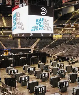  ?? THE NEW YORK TIMES ?? Supporters of the election proposals say some areas, such as Fulton County, may need help, but Fulton officials say the performanc­e improved in the general election as voters turned out in large numbers at locations such as State Farm Arena.