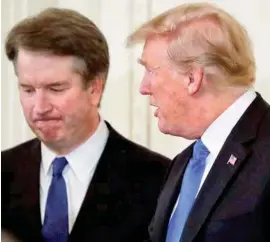  ??  ?? APOYO. El mandatario ratificó su respaldo a Kavanaugh, su hombre para la Corte Suprema, acusado de abuso sexual.