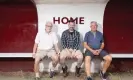  ?? Photograph: Graeme Robertson/The Guardian ?? ‘It’s crucial they want to make football accessible,’ says Croydon Athletic fundraisin­g manager Sean Ryan (centre), pictured with directors Alan Powell (left) and Mike McCue (right).