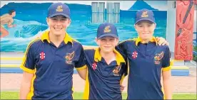  ?? Photo / Supplied ?? Taupo¯ members of the Bay of Plenty Lakeland Primary Boys Cricket Team. From left: Tom Martin, Lucas Neill and Ben Soloman.