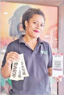  ?? Picture: SUPPLIED ?? Lami Kava cashier Kalara Marawa.