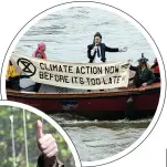  ??  ?? STAR: Extinction Rebellion capture a fake Stanley for a Boris protest, and on I’m A Celebrity...