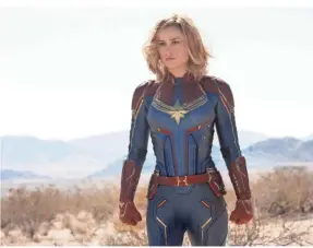  ?? CHUCK ZLOTNICK ?? Brie Larson stars as Carol Danvers in "Captain Marvel," the second-most anticipate­d film of 2019, according to a Fandango survey.