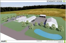  ?? COURTESY OF UPPER POTTSGROVE TOWNSHIP ?? A conceptual drawing of the proposed $5.5 million new township complex in an open space farm field at 370Evans Road is dated Dec. 21, 2020.