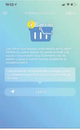  ??  ?? Pantalla de inicio de la ‘app’ solidaria iBarrio.