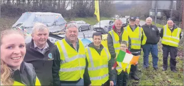  ?? ?? Club members out in force getting ready for the St. Patrick’s Day parade; Louise, Olan, Moss, Nina, Pat and Tom, Finbarr, Mike, Eugene and Des.