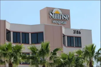  ?? Las Vegas Review-Journal @Erik_Verduzco ?? Erik Verduzco
Sunrise Hospital is offering incentives for workers to take extra shifts.