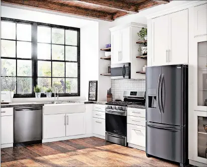  ?? FRIGIDAIRE ?? Frigidaire offers a suite of appliances in smudge-proof black stainless steel. Black stainless steel now covers 1 in 10 new appliances.