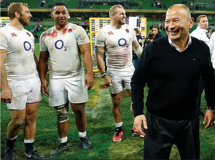  ??  ?? In demand: Jones grins after the historic win over Australia and has vowed to spend every minute of his contract ‘making England the best team in the world’