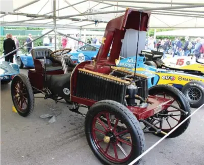  ??  ?? Just about every car that’s invited to Goodwood is meant to be run, even cars that are more than 100 years old, such as this 1902 Renault Type K, which won the 1,300 kilometre Paris-Vienna road race that same year.
